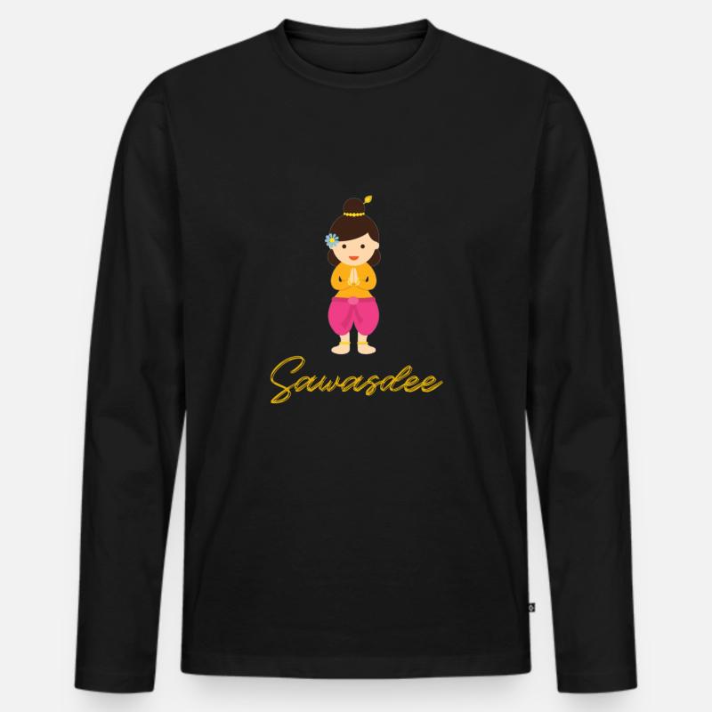 Sawasdee - Männer Premium Bio Langarmshirt - Schwarz
