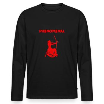 Rollstuhlbogenschießen Shirt & Geschenk - Männer Premium Bio Langarmshirt - Schwarz - Vorne - Nico (187cm)