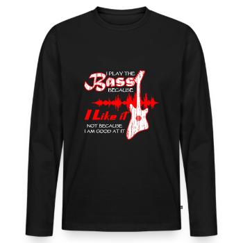 Bassists - Men's Premium Organic Long Sleeve Shirt - black - Front - Nico (187cm)