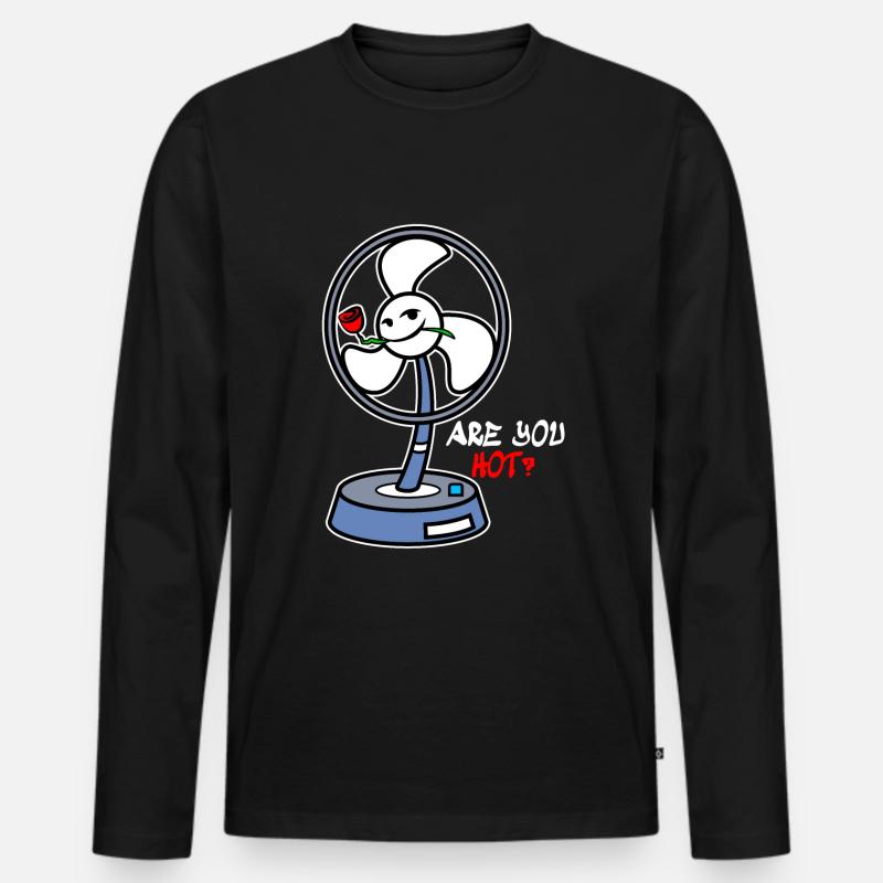 Ventilator Hitze - Männer Premium Bio Langarmshirt - Schwarz