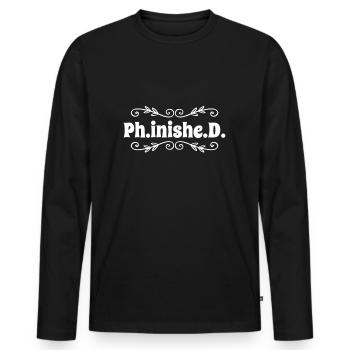 Doctoral Thesis PhD Doctorate Doctorate - Men's Premium Organic Long Sleeve Shirt - black - Front - Nico (187cm)