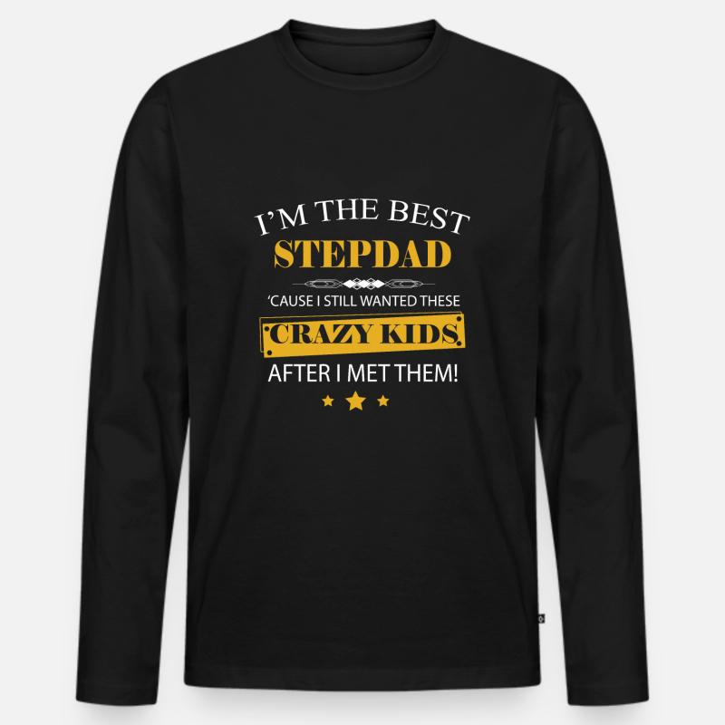 Bester Stiefvater - Männer Premium Bio Langarmshirt - Schwarz