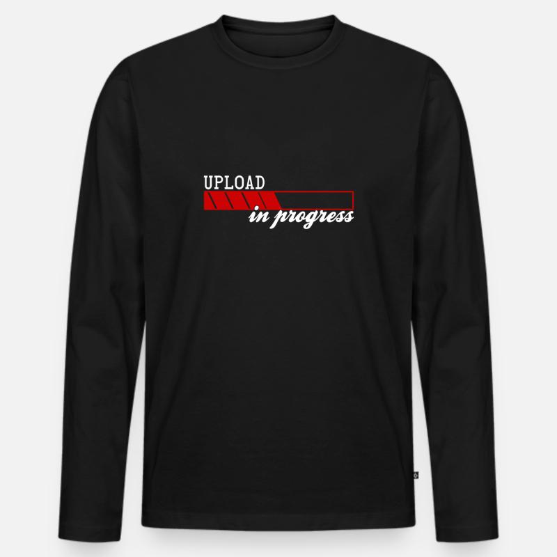 Upload In Progress - Männer Premium Bio Langarmshirt - Schwarz