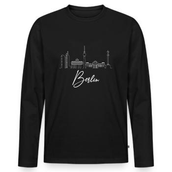Berlin Berlin Berlin Skyline - T-shirt manches longues Premium bio Homme - noir - Devant - Nico (187cm)