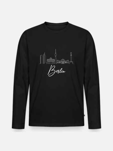 Berlin Berlin Berlin Skyline - T-shirt manches longues Premium bio Homme - noir
