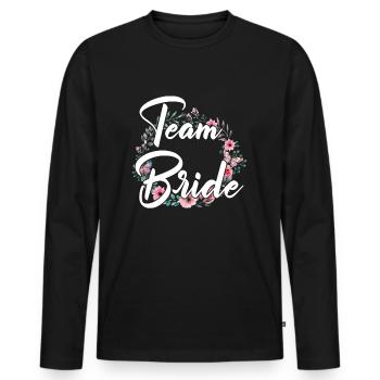 Team Bride Braut JGA Junggesellenabschied heiraten - Männer Premium Bio Langarmshirt - Schwarz - Vorne - Nico (187cm)