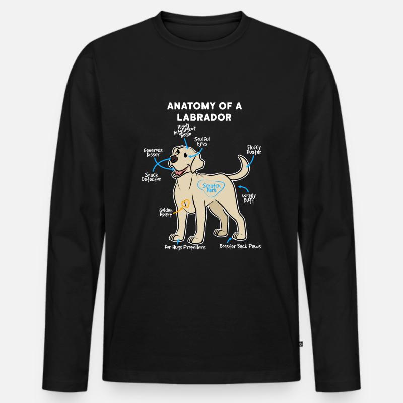 Hund Labrador - Männer Premium Bio Langarmshirt - Schwarz