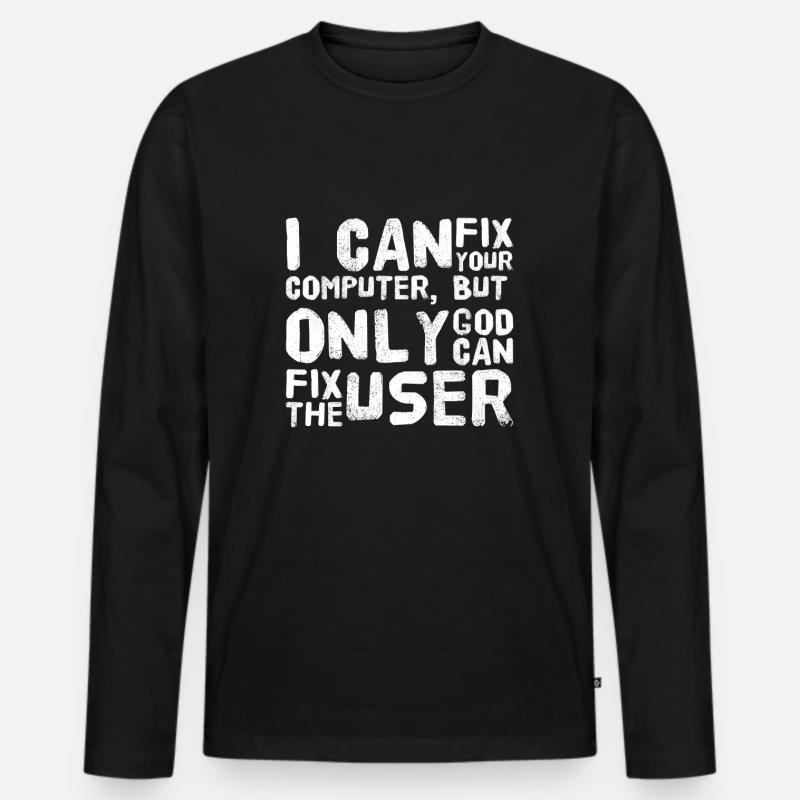 EDP Computer User - Men's Premium Organic Long Sleeve Shirt - black