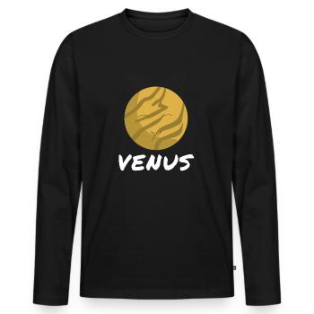 Vénus - T-shirt manches longues Premium bio Homme - noir - Devant - Nico (187cm)