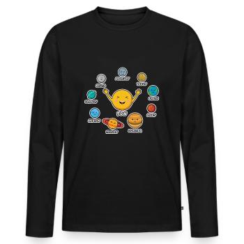 Solar system - Men's Premium Organic Long Sleeve Shirt - black - Front - Nico (187cm)