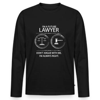 Zukünftiger Richter - Männer Premium Bio Langarmshirt - Schwarz - Vorne - Nico (187cm)
