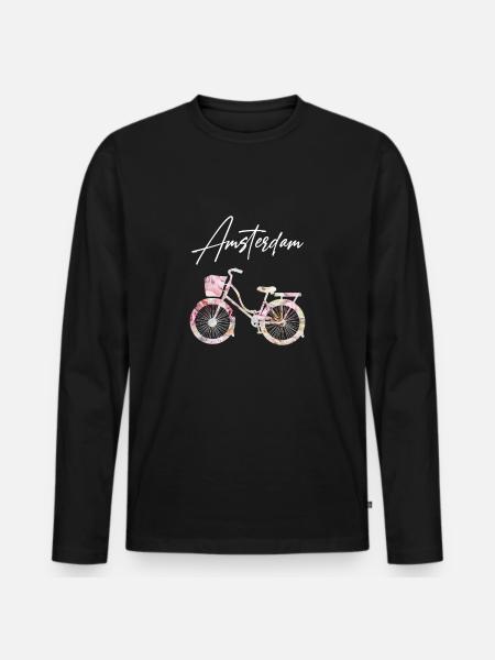 Amsterdam - T-shirt manches longues Premium bio Homme - noir