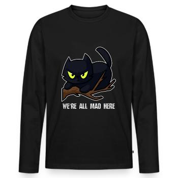 Annoyed cat - Men's Premium Organic Long Sleeve Shirt - black - Front - Nico (187cm)