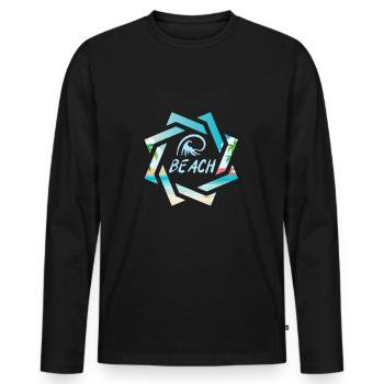 Plage - T-shirt manches longues Premium bio Homme - noir - Devant - Nico (187cm)