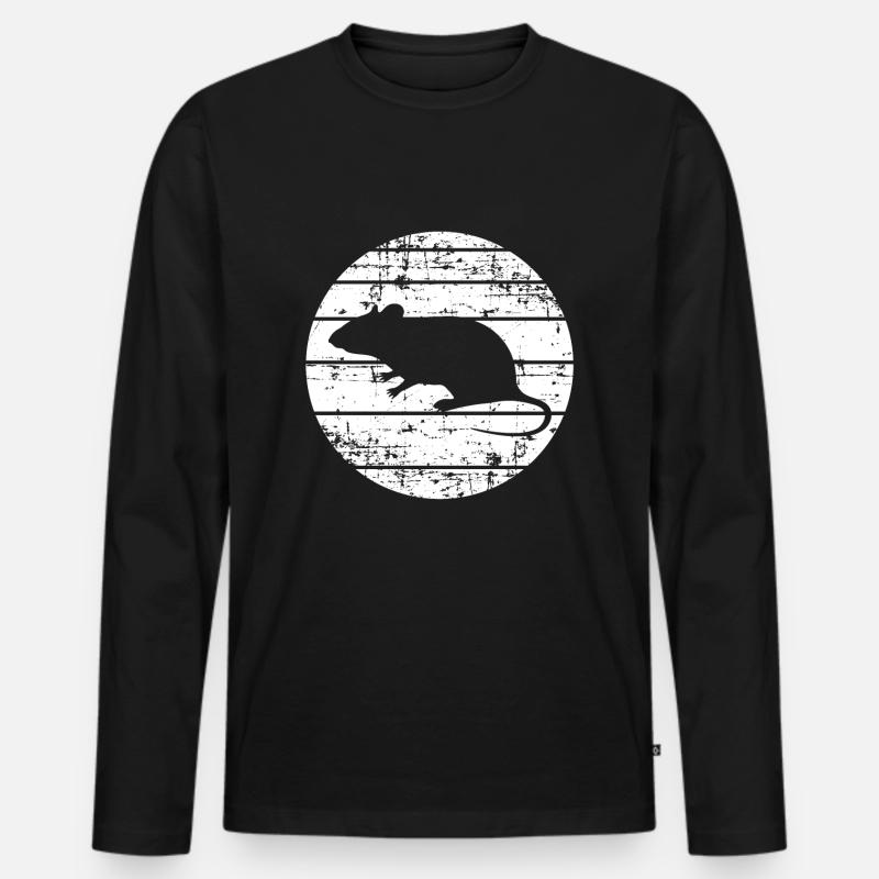 Ratten - Männer Premium Bio Langarmshirt - Schwarz