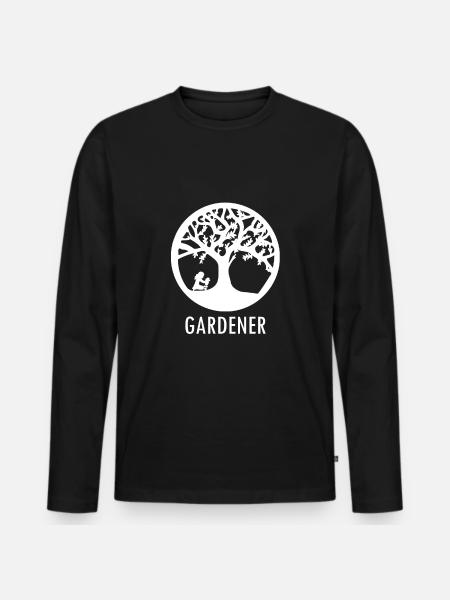 Gartenarbeit - Männer Premium Bio Langarmshirt - Schwarz