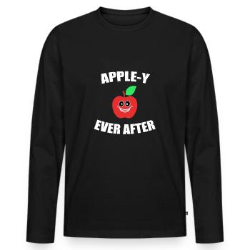 Apfel - Männer Premium Bio Langarmshirt - Schwarz - Vorne - Nico (187cm)
