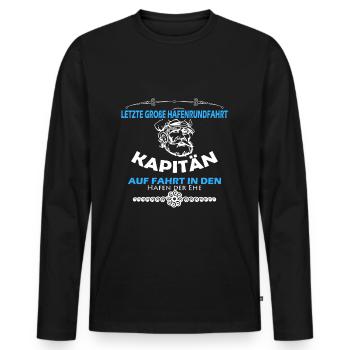 Hafen der Ehe - Männer Premium Bio Langarmshirt - Schwarz - Vorne - Nico (187cm)