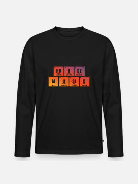 House Music - Männer Premium Bio Langarmshirt - Schwarz