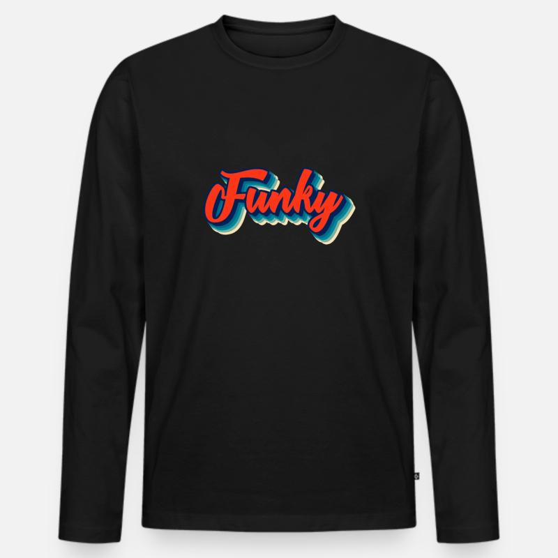 Funky - Männer Premium Bio Langarmshirt - Schwarz