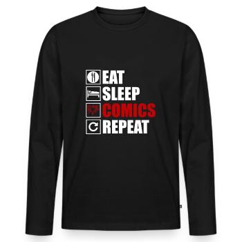 Comics - Men's Premium Organic Long Sleeve Shirt - black - Front - Nico (187cm)