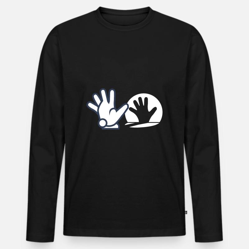 Hase Schattenspiele - Männer Premium Bio Langarmshirt - Schwarz