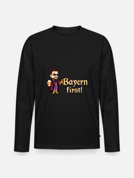Bavière First King Ludwig - T-shirt manches longues Premium bio Homme - noir