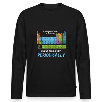 Tableau périodique - T-shirt manches longues Premium bio Homme - noir - Devant - Nico (187cm)