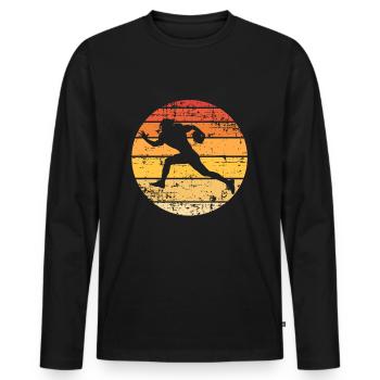 Football américain - T-shirt manches longues Premium bio Homme - noir - Devant - Nico (187cm)