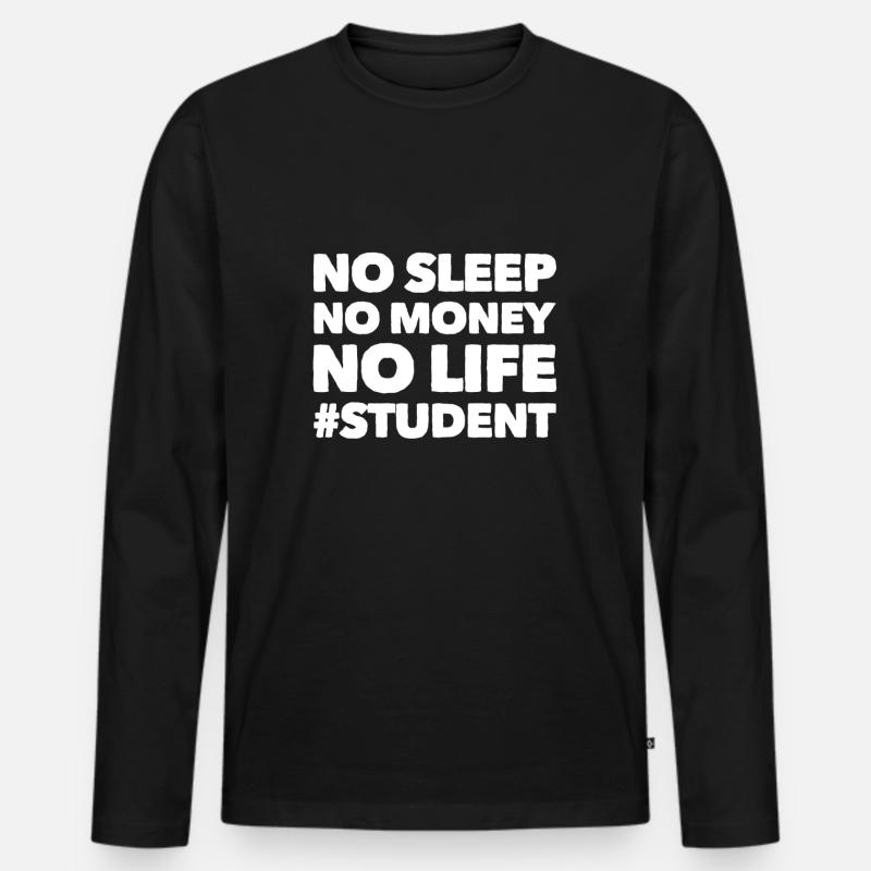 Studenten - Männer Premium Bio Langarmshirt - Schwarz