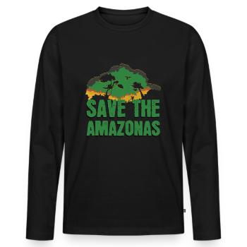 Rettet Den Amazonas - Männer Premium Bio Langarmshirt - Schwarz - Vorne - Nico (187cm)