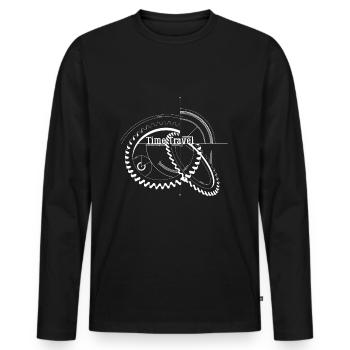 Time Travel Time Traveler - Men's Premium Organic Long Sleeve Shirt - black - Front - Nico (187cm)