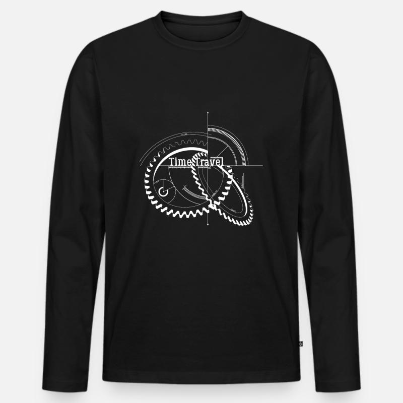 Zeitreise Zeitreisender - Männer Premium Bio Langarmshirt - Schwarz