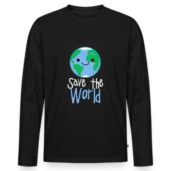 environmental Protection - Men's Premium Organic Long Sleeve Shirt - black - Front - Nico (187cm)