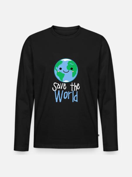environmental Protection - Men's Premium Organic Long Sleeve Shirt - black