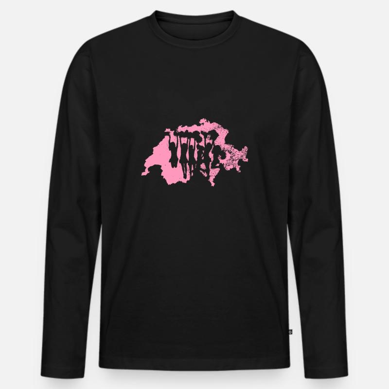 Cheerleading Schweiz - Männer Premium Bio Langarmshirt - Schwarz