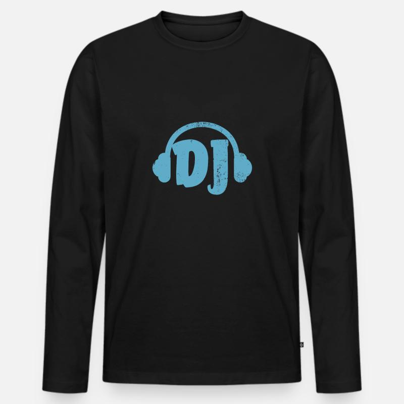 DJ - Männer Premium Bio Langarmshirt - Schwarz