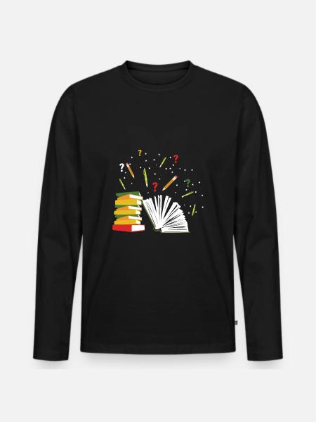 Books library - Men's Premium Organic Long Sleeve Shirt - black