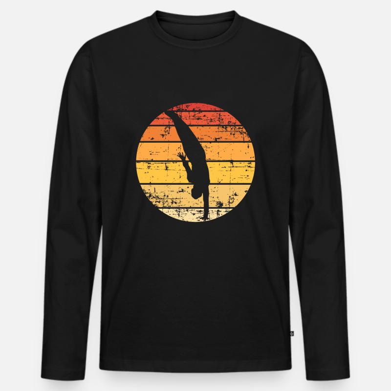 Gymnastik - Männer Premium Bio Langarmshirt - Schwarz
