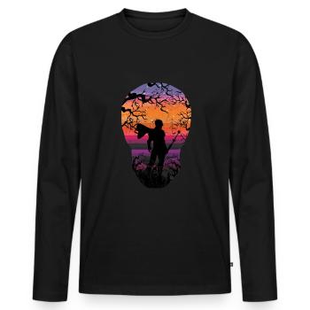 Jeu de rôle - T-shirt manches longues Premium bio Homme - noir - Devant - Nico (187cm)