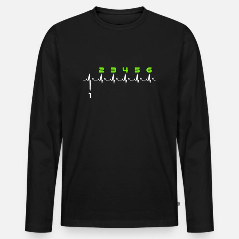 Motorrad Schaltung - Männer Premium Bio Langarmshirt - Schwarz