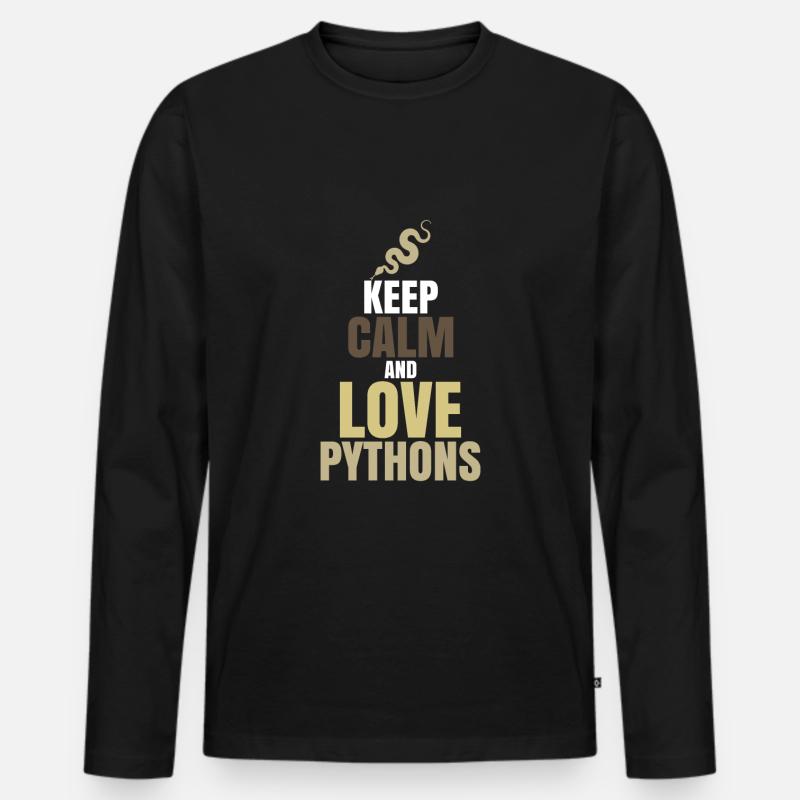 Python - Männer Premium Bio Langarmshirt - Schwarz