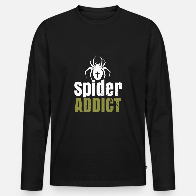 Spinne - Männer Premium Bio Langarmshirt - Schwarz