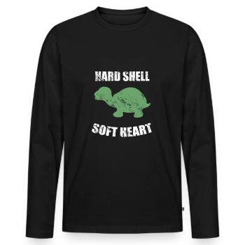 tortue - T-shirt manches longues Premium bio Homme - noir - Devant - Nico (187cm)