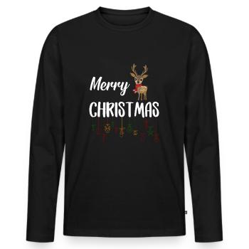 Christmas Christman Ugly Christmas Christmassy - Men's Premium Organic Long Sleeve Shirt - black - Front - Nico (187cm)