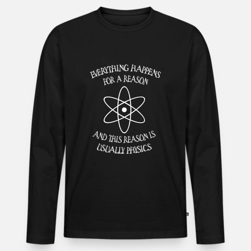 Physik Grund Lustig - Männer Premium Bio Langarmshirt - Schwarz