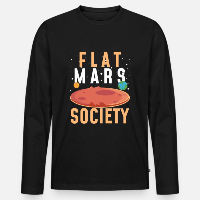 Flat Mars Society - Männer Premium Bio Langarmshirt - Schwarz