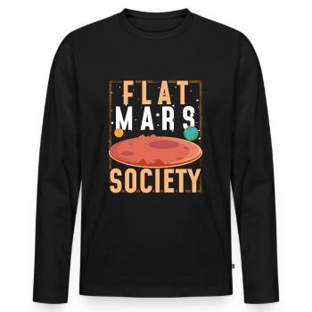 Mars plat - T-shirt manches longues Premium bio Homme - noir - Devant - Nico (187cm)