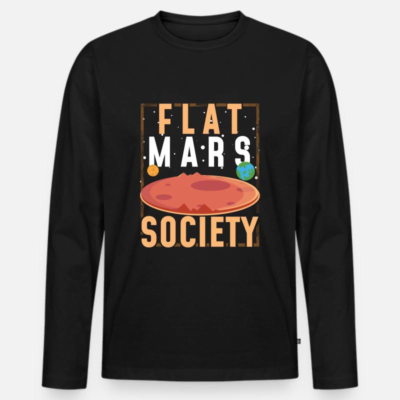 Flat Mars - Männer Premium Bio Langarmshirt - Schwarz