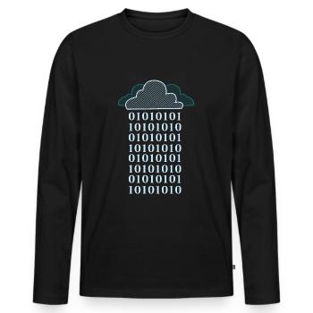 Cloud - Men's Premium Organic Long Sleeve Shirt - black - Front - Nico (187cm)